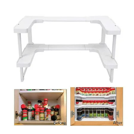 VMIDirect Cabinet Spice Shelf for organized storage of spice jars and bottles in kitchen cabinets
