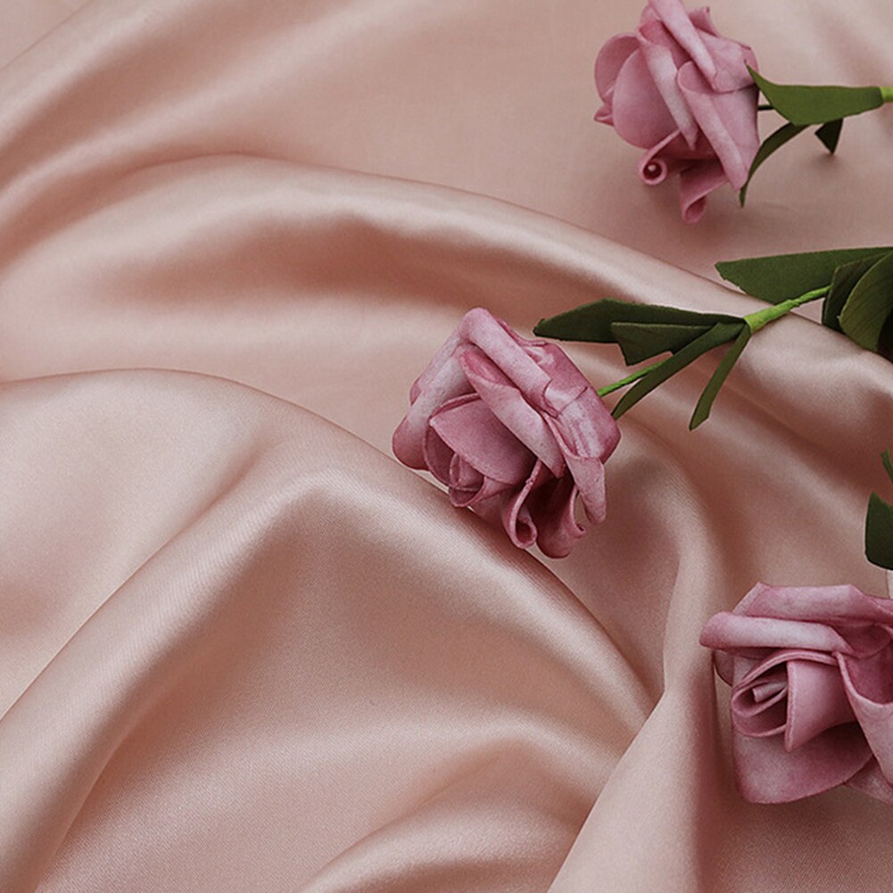 Soft Pink Satin Cloth Photography Decoration Props with Artificial Rose Accents