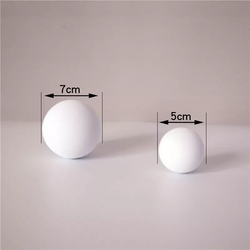VMIDirect White Foam Balls in 7cm and 5cm sizes for Cube Photography and studio lighting setups