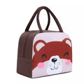 Cute Insulated Thermal Lunch Bag with Bear Design and Comfortable Carrying Handles