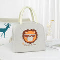 Cute Insulated Thermal Lunch Bag featuring a cool lion design for kids and adults