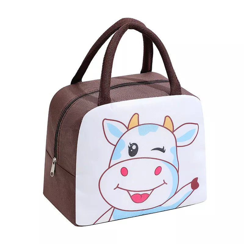 Cute Insulated Thermal Lunch Bag with an adorable cow design for children and adults