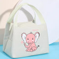Cute Insulated Thermal Lunch Bag featuring a pink elephant design for fun and practical lunchtime use