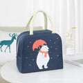Cute Insulated Thermal Lunch Bag featuring a bear with an umbrella design, perfect for stylish lunches