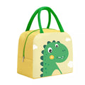 Cute Insulated Thermal Lunch Bag featuring a friendly dinosaur design in vibrant colors