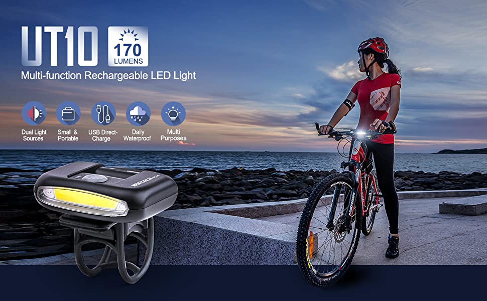 VMIDirect Multifunction Rechargeable LED Headlamp with dual light sources for outdoor activities