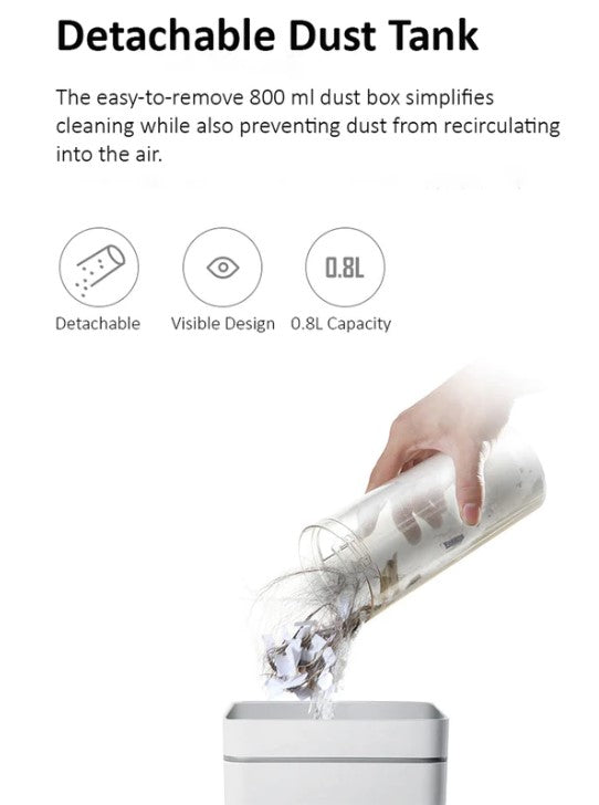 Detachable dust tank of VMIDirect Handheld Stick Vacuum for easy cleaning with 0.8L capacity