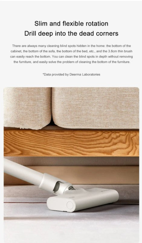 Portable Handheld Wired Vacuum with slim design for reaching tight spaces and deep corners under furniture