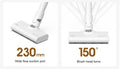 Portable Handheld Wired Vacuum with a 230mm wide flow suction port and 150-degree brush head rotation