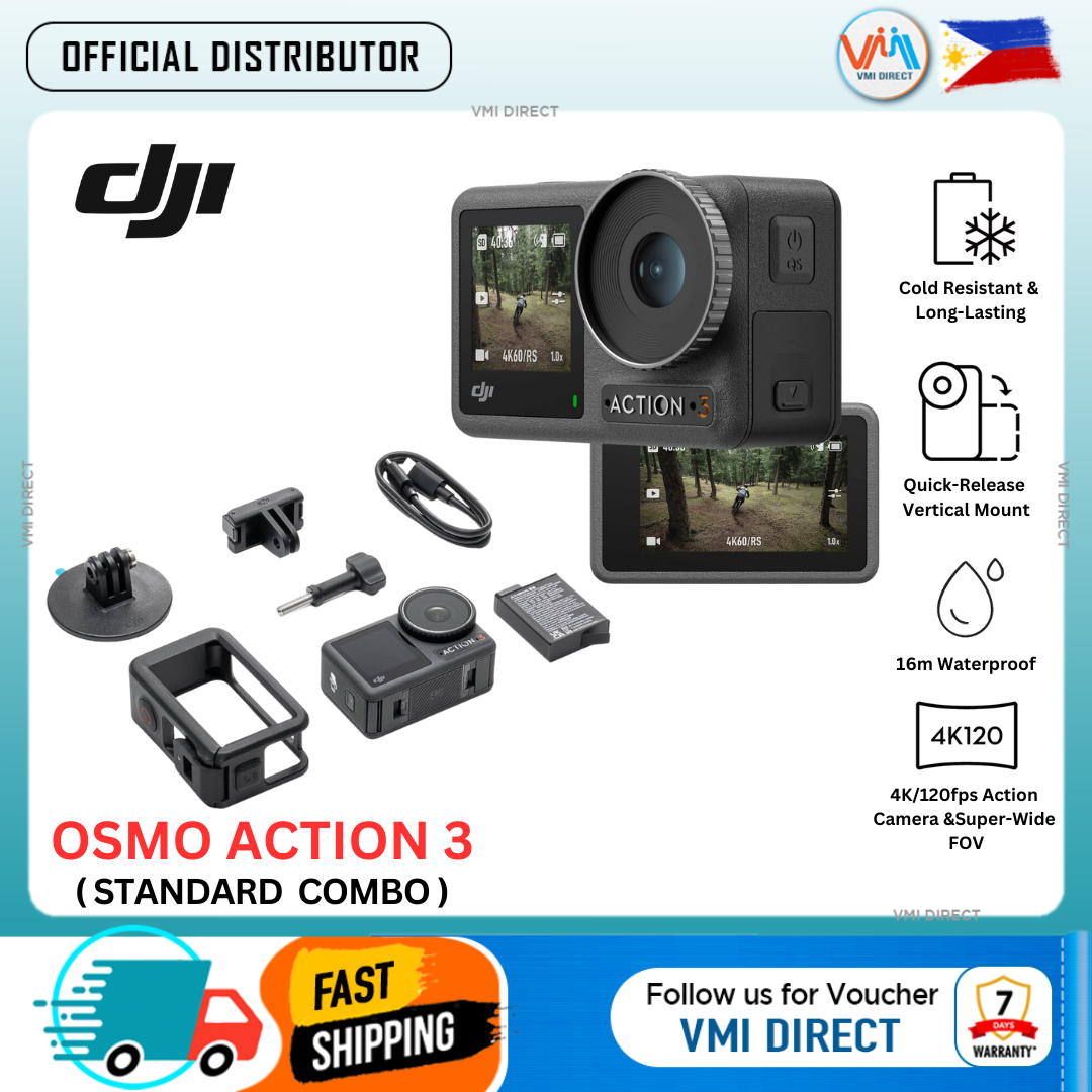 DJI Osmo Action 3 Standard Combo with 4K120fps, 16m waterproof action camera features