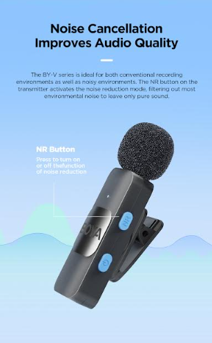 Boya V20 Ultracompact 2.4GHz Wireless Microphone System 2 Transmitter & 1 Receiver Mic Noise Cancellation - VMI Direct