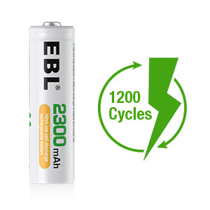 EBL 2300mAh AA rechargeable batteries with 1200 cycles long-lasting power from VMIDirect