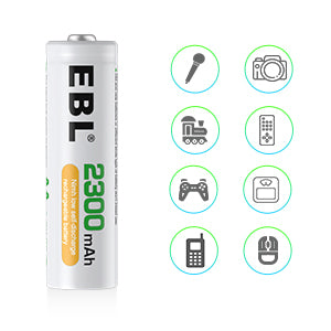 EBL 2300mAh AA rechargeable batteries by VMIDirect ideal for cameras remotes game controllers and cordless phones