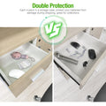 EBL 2300mAh AA rechargeable batteries in storage case versus loose batteries in drawer showing double protection