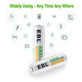 EBL 2300mAh AA rechargeable batteries by VMIDirect shown with icons of devices for versatile use