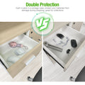 EBL 2800mAh AA rechargeable batteries stored in a protective case inside a drawer compared to loose batteries