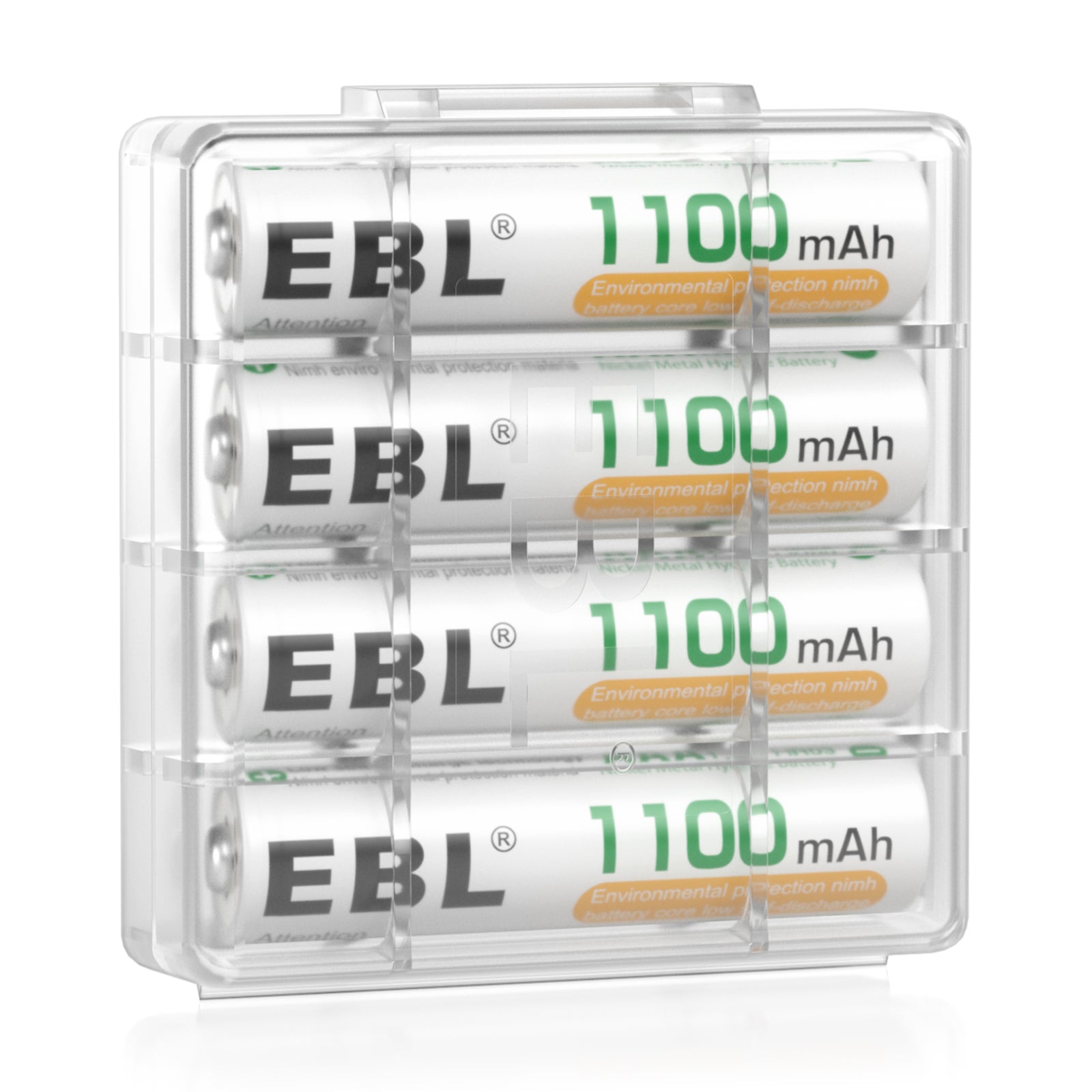 VMIDirect AAA rechargeable battery 1100mAh pack of four stored in clear plastic case