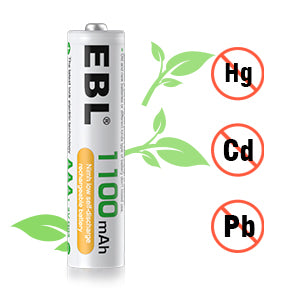 VMIDirect AAA rechargeable battery 1100mAh eco-friendly with no mercury cadmium or lead