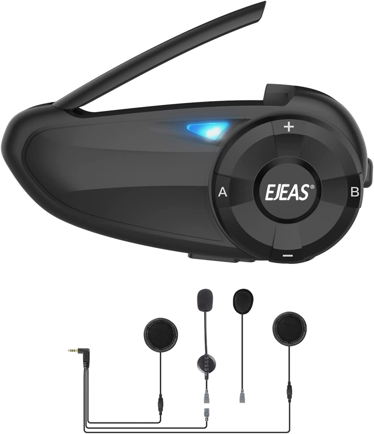 VMIDirect Motorcycle Bluetooth 5.1 Helmet Intercom with Easy Controls and Dual Mic for Riders