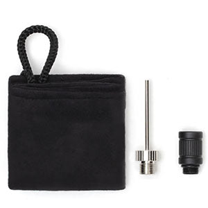 Accessory kit for Electric Air Compressor Pump with nozzle and adapter in a black pouch