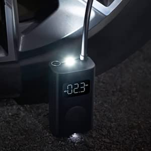 Compact VMIDirect Electric Air Compressor Pump featuring digital display and built-in flashlight for easy use