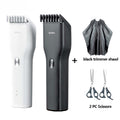 VMIDirect Hair Trimmer Set with White and Black Clipper, Scissors, and Black Trimmer Shawl