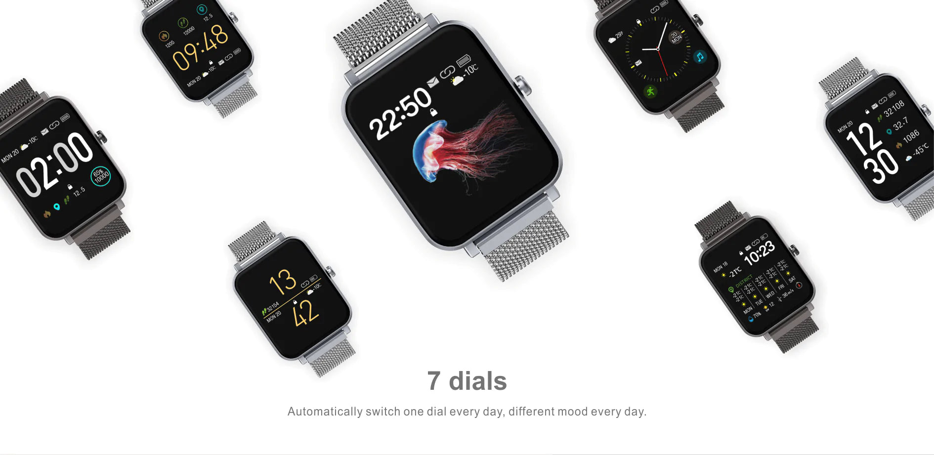 VMIDirect Watch Fitness Tracker with 7 interchangeable dials for different moods and activities