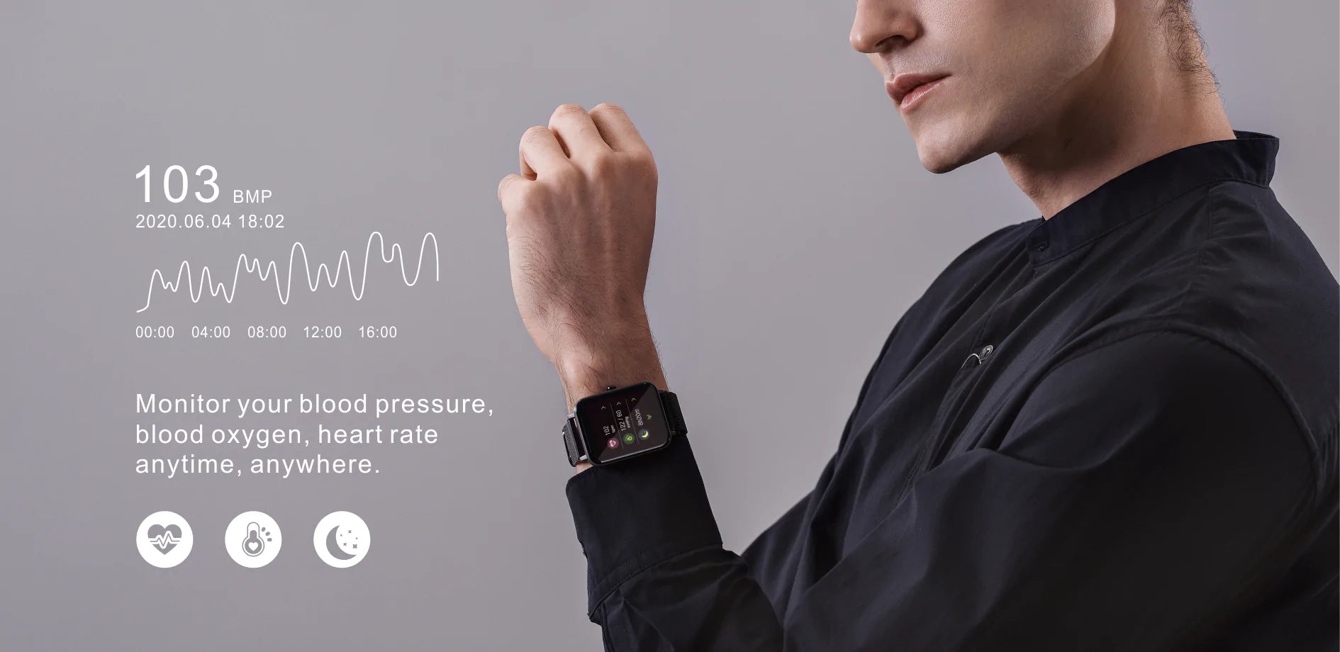 Modern VMIDirect watch fitness tracker with heart rate monitoring and sleek design for active lifestyles