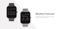 VMIDirect Watch Fitness Tracker with weather forecast display showing temperature and humidity