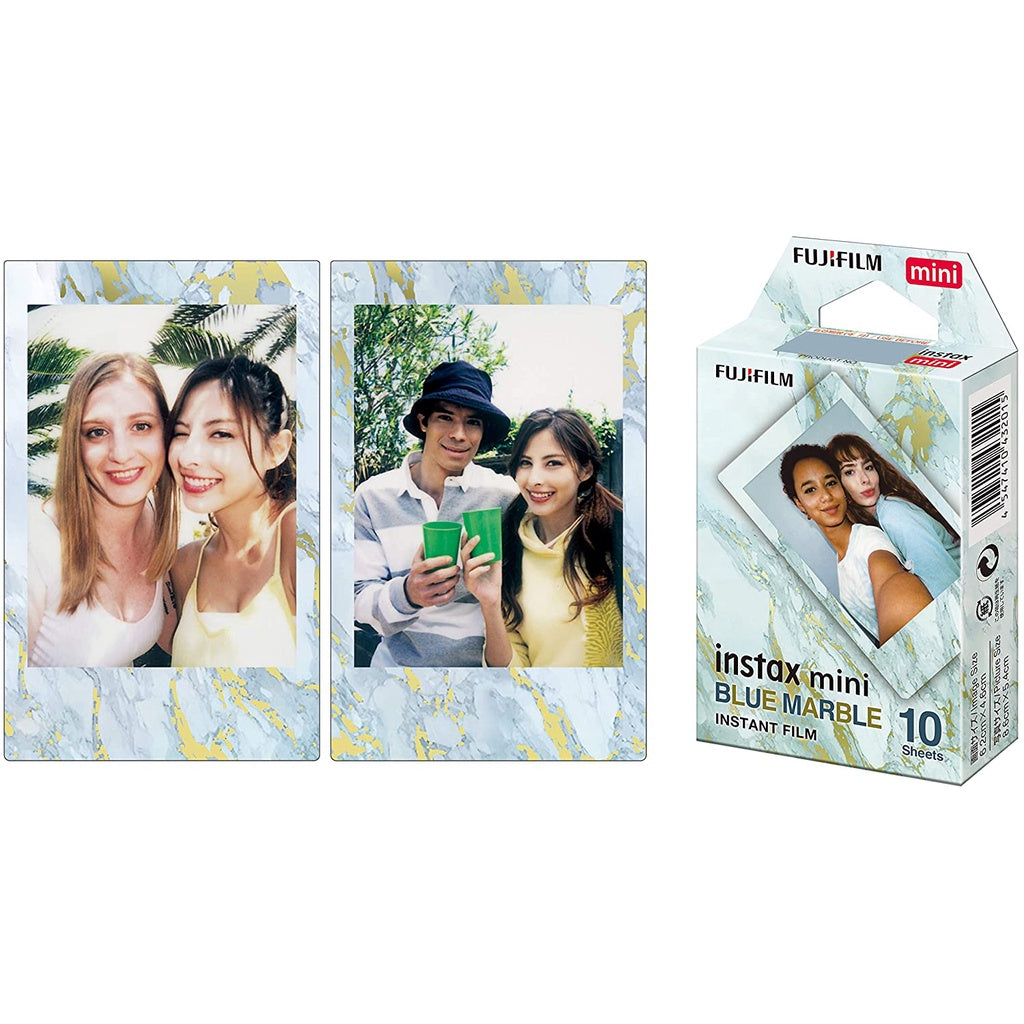 Fujifilm INSTAX MINI FILM Blue Marble Pack with 10 Instant Film Sheets for Capturing Memories