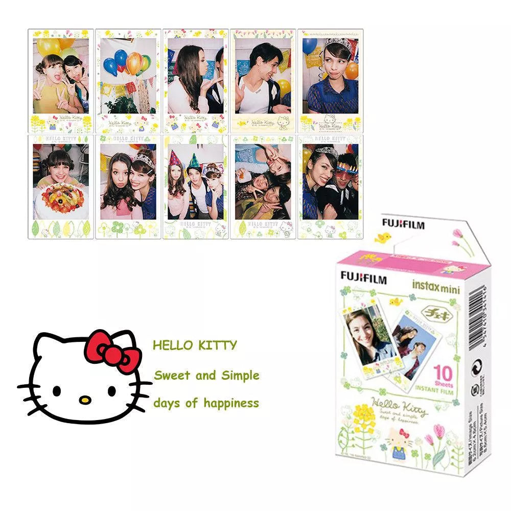 Fujifilm Hello Kitty INSTAX MINI FILM pack with 10 instant prints celebrating sweet moments and happiness