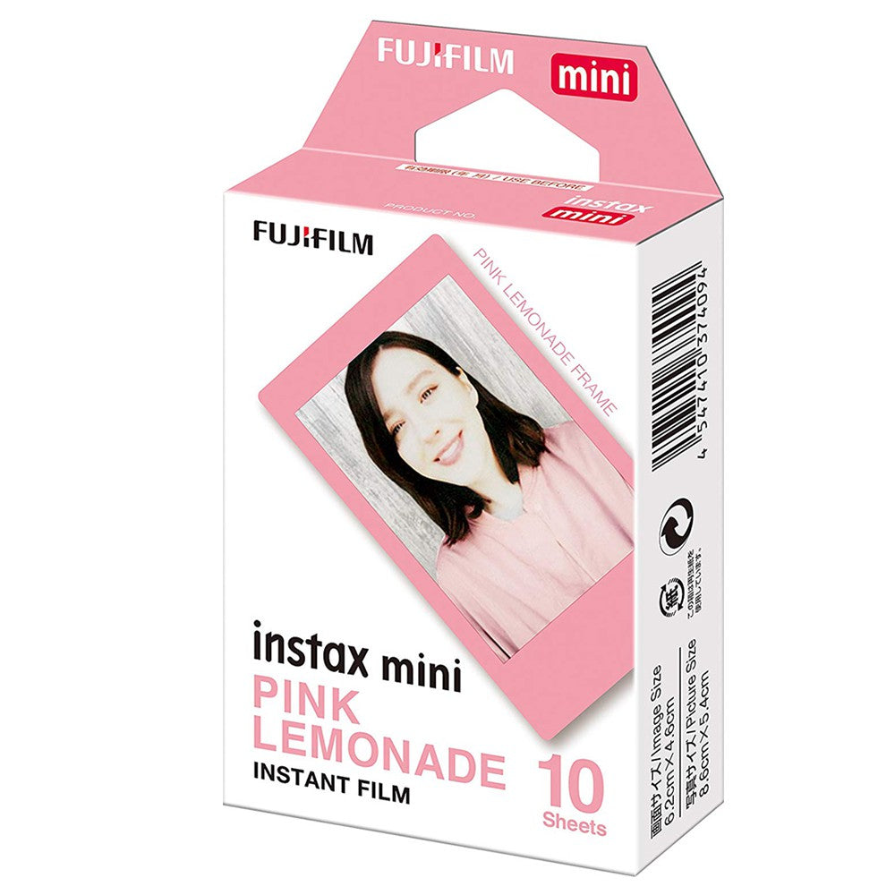 FujiFilm INSTAX MINI FILM in Pink Lemonade frame with 10 instant photo sheets for instant memories