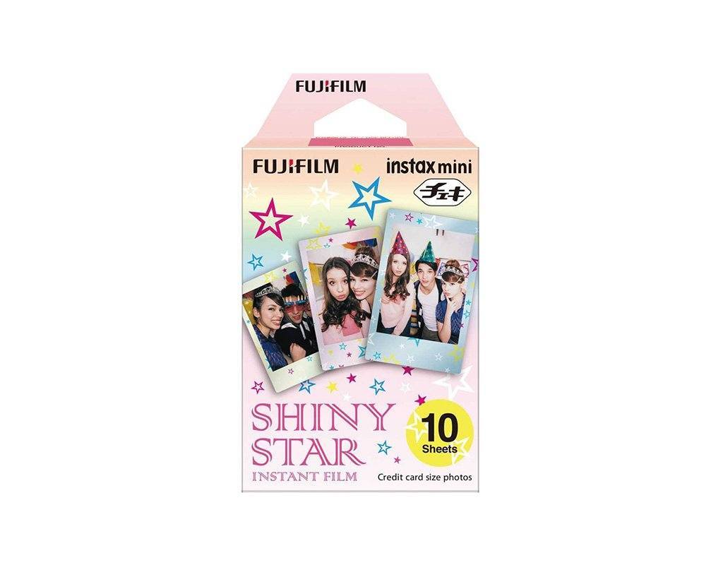 Fuji INSTAX MINI FILM Shiny Star pack with 10 sheets for vibrant credit card size photos