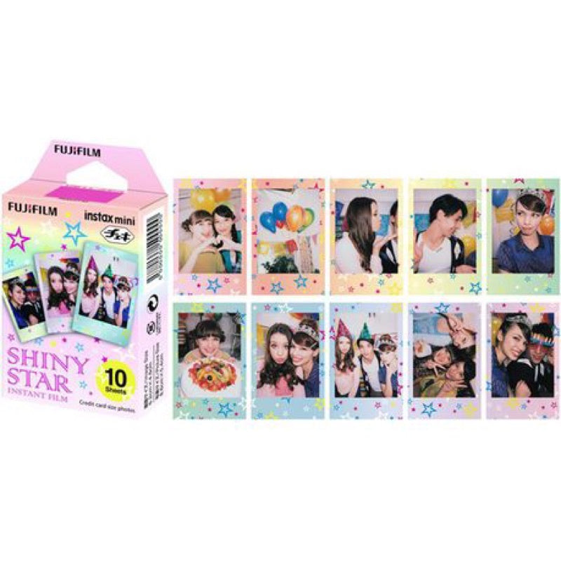 Fujifilm Instax Mini Film Shiny Star Pack with 10 colorful instant photos for capturing memories