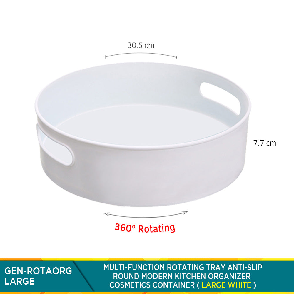 White Multi-Function Kitchen Organizer with 360 Degree Rotating Design for Easy Access