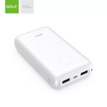 White Golf power bank with dual USB ports and LED battery indicator by VMIDirect
