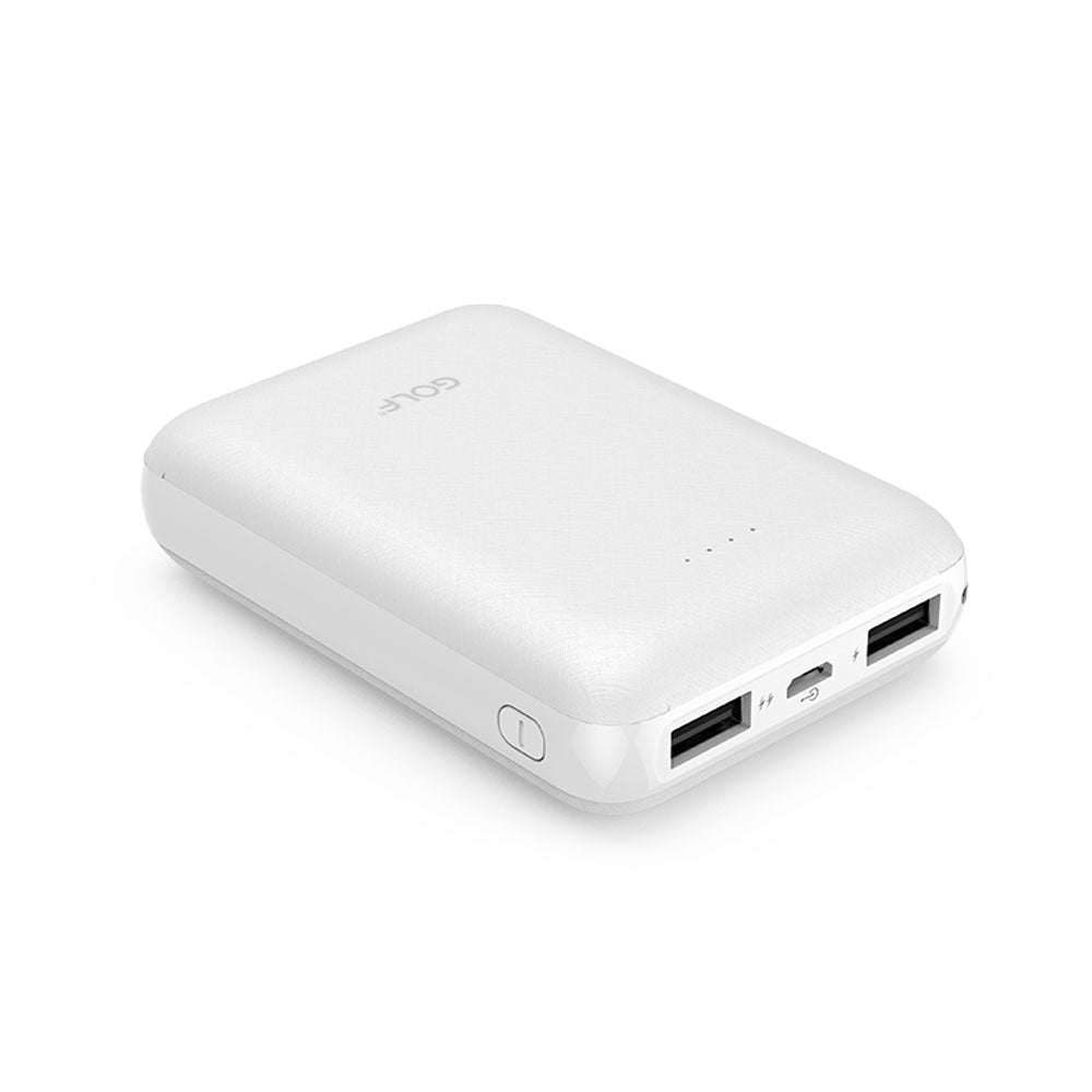 VMIDirect 10000mAh Power Bank in white with dual USB ports for charging devices
