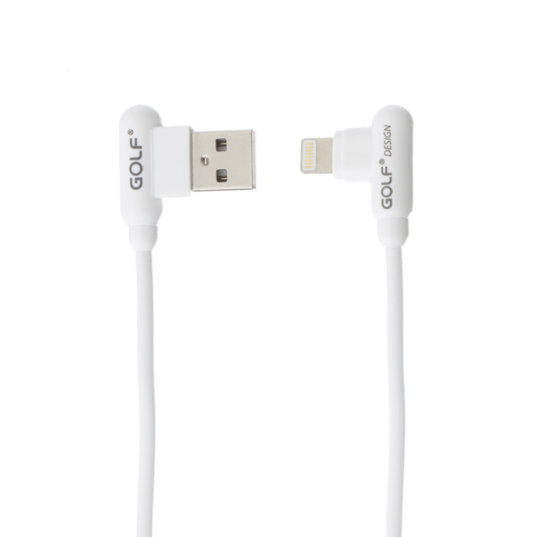 VMIDirect Apple Lightning fast charging cable white with right-angle USB and Lightning connectors