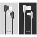 VMIDirect Micro USB Cable in black and white with angled connectors for easy charging