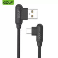 Golf Micro USB Cable with Right Angle Connectors for Easy Charging and Data Transfer