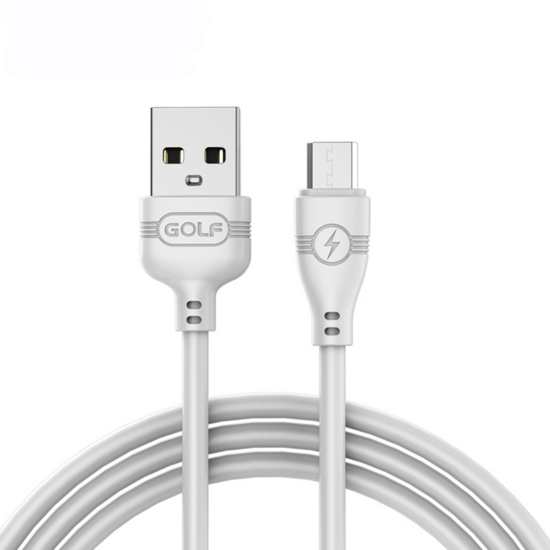 White Micro USB Cable with Fast Charging for Mobile Phone Accessories by VMIDirect