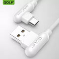 White Micro USB Cable with L-shaped connector for convenient charging and data transfer