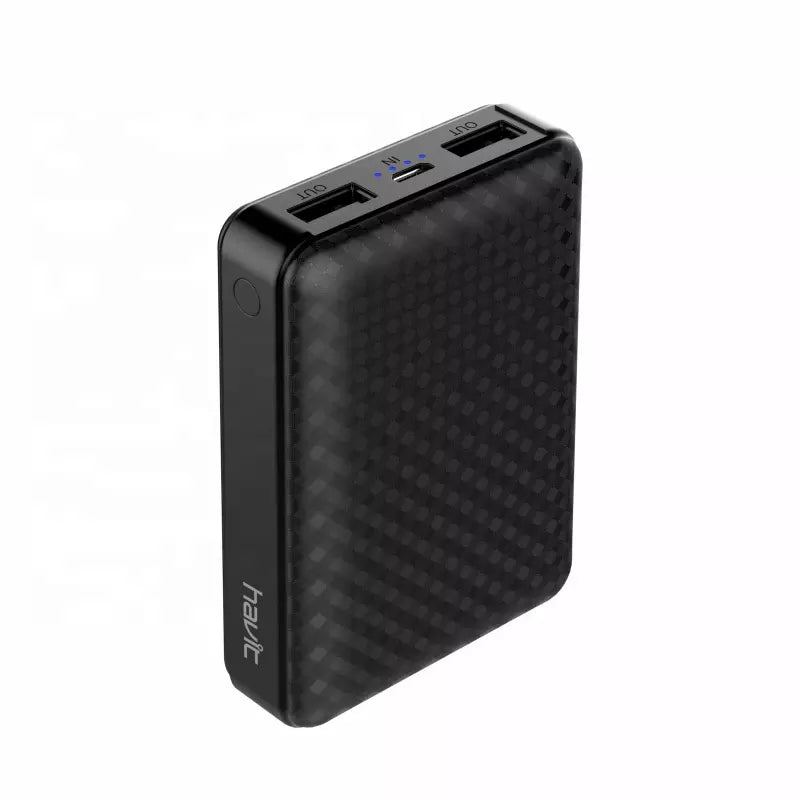 VMIDirect 10000mAh Power Bank in sleek black design with dual USB ports fast charging