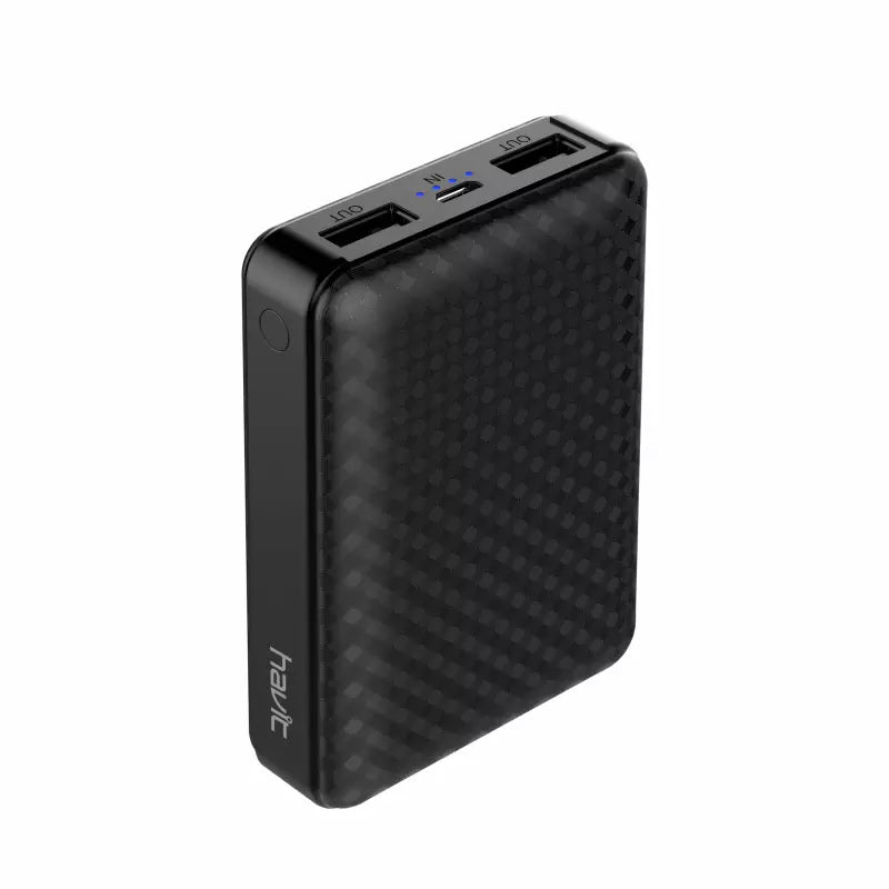 VMIDirect 10000mAh Power Bank in sleek black design with dual USB ports for fast charging