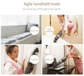 VMIDirect Handheld Vacuum Cleaner in use, cleaning corners, curtains, and upholstery for efficient dust removal