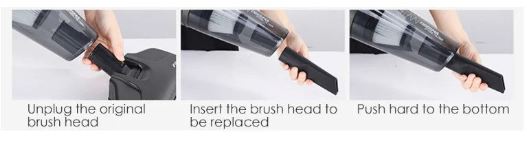 Step-by-step guide for replacing brush head on VMIDirect Handheld Vacuum Cleaner