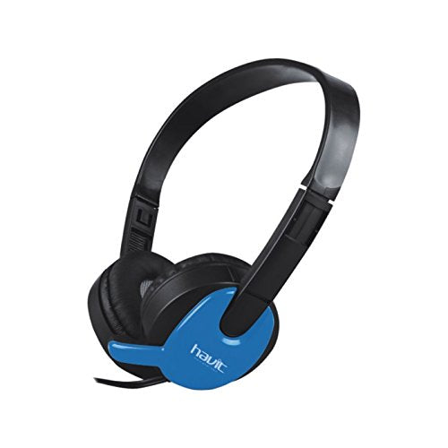 VMIDirect Wired Stereo Headphones in Blue with Adjustable Headband and Comfortable Ear Cushions