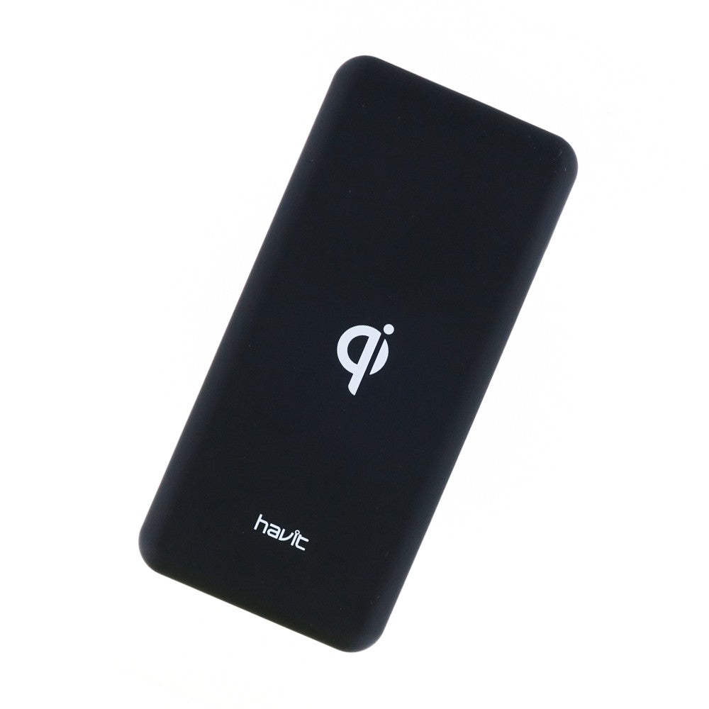 Havit 10000mAh Power Bank with sleek black design for portable charging on the go