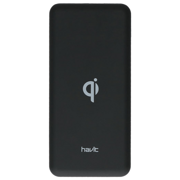 Havit Qi Wireless Charging 10000mAh Power Bank with Sleek Black Design and Fast Charge Capability
