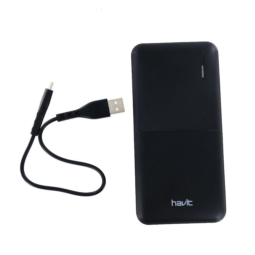 VMIDirect 20000mAh Power Bank in Black with USB Charging Cable for Efficient Device Charging